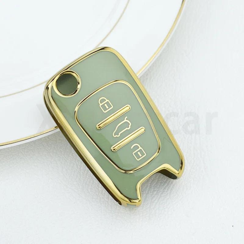 For Hyundai I20 I30 Ix20 Ix35 Elantra Accent Soft Tpu Car Flip Key Case Cover Car Key Protection Shell Auto Interior Accessories