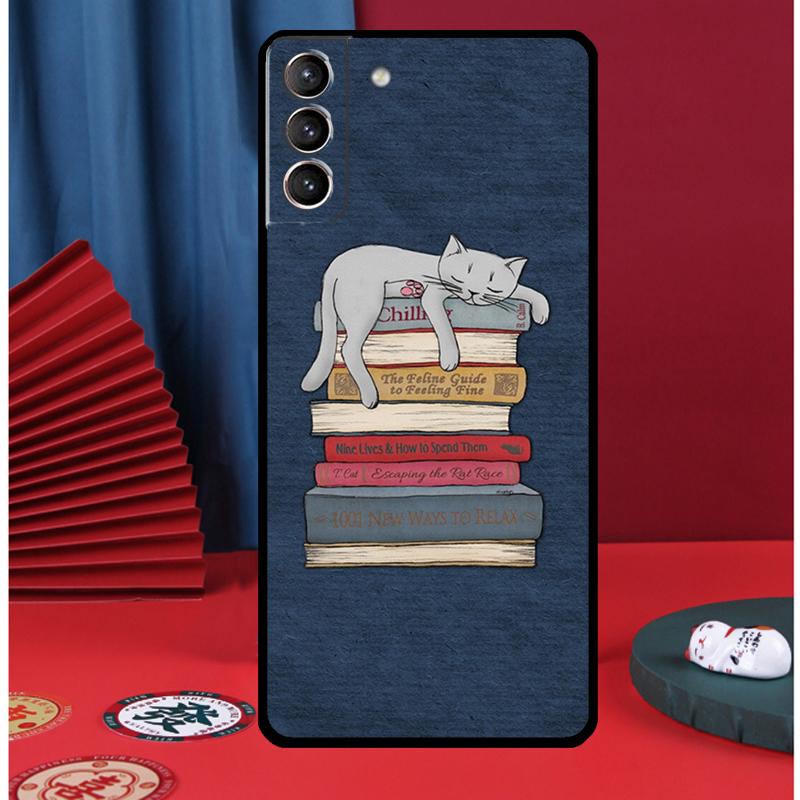 Read Books illustration Phone Case For Samsung Galaxy S24 Ultra S9 S10 S20 FE S21 S22 S23 Plus S25 Ultra Back Cover