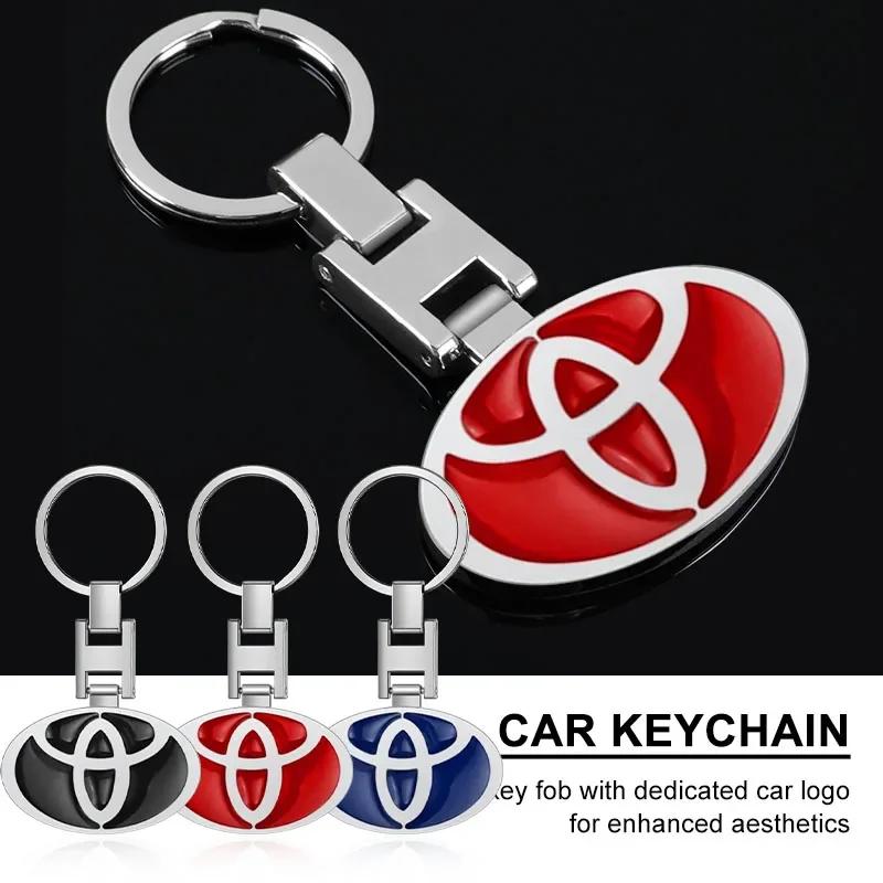 Car Keychain Car Emblem Gift With Key Ring Auto Accessories For TRD Toyota Crown Reiz Corolla Prada Alphard Yaris Camry GT86