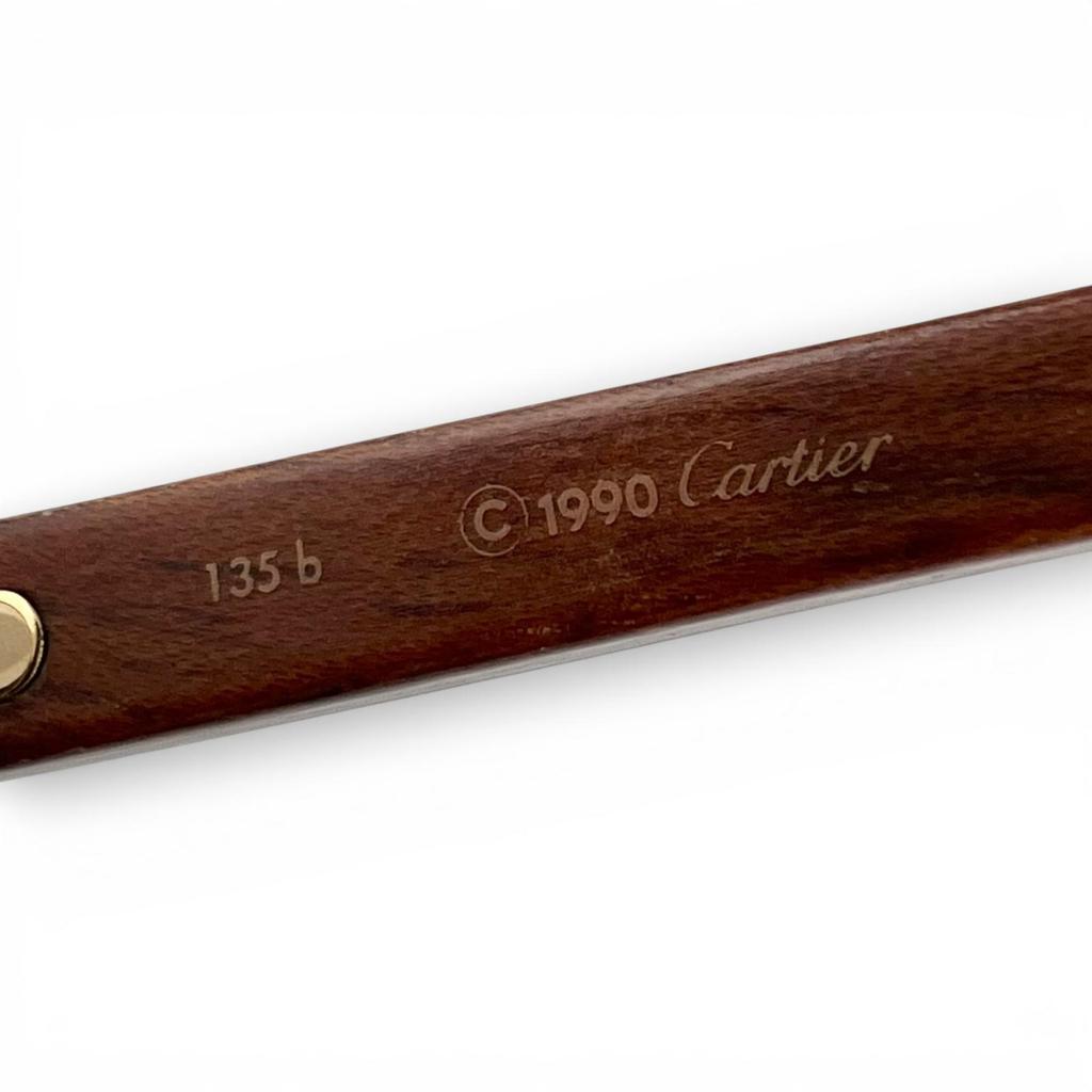 Good Cartier sunglasses Trinity Wooden Temple gold Women Used