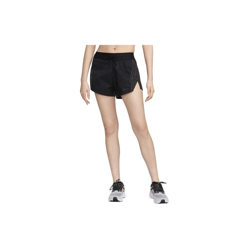 Nike Running Division Striped Design Training Casual Mid-Rise Sports Shorts Women Shorts Black FN2716-010
