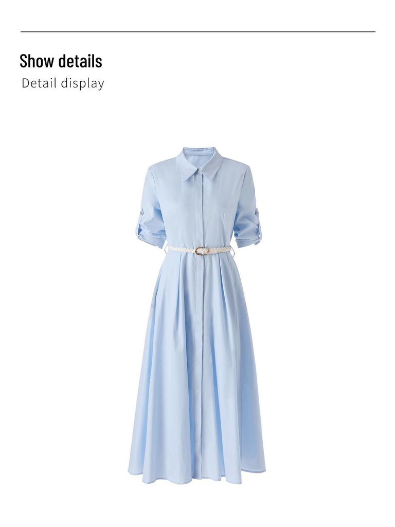 Elegantly Stylish Tencel Cotton Shirt Dress for a Fashionable Commute – Spring/Summer Collection