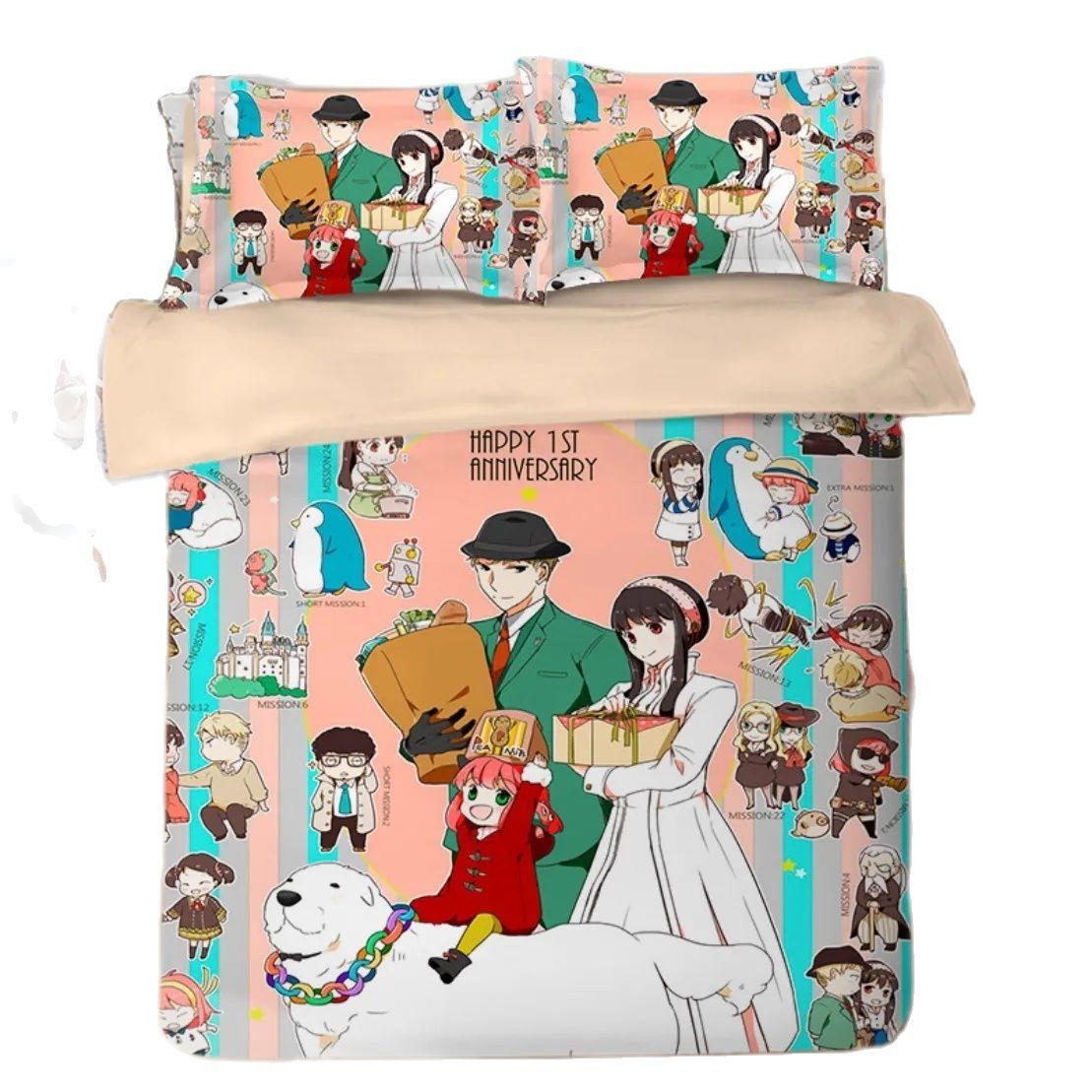 

Anime Spy X Family Bedding Set Anya Duvet Cover Twin Queen Size Kids Bedroom Decor Soft Comfortable 135x200cm-2pcs