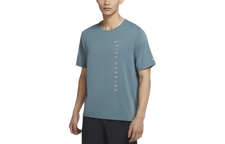 Nike MILER T-shirts Heren Groen Ronde Hals Normale Rechte Pasvorm XL