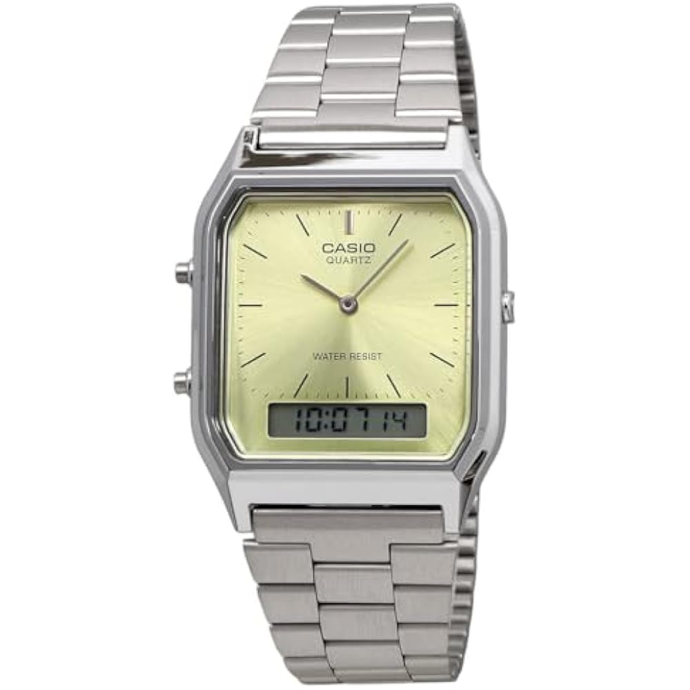 Casio CASIO ANADIGI ANA-DIGI QUARTZ WATCH VINTAGE SERIES AQ-230A-9AMQY Unisex Dual Time Lime Ye...