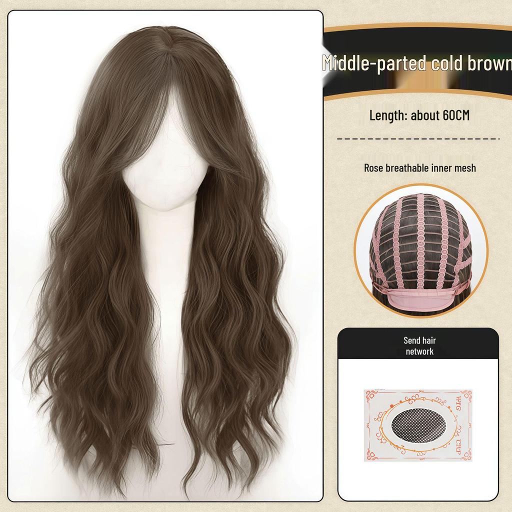 Women's Youthful Egg Curl Long Curly Wig - Natural, Fluffy, Medium Length