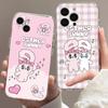 Lovely Cartoon Esthers Bunny For iPhone 11 12 13 14 15 16 17 Pro Max Plus Air Transparent Clear Shockproof Case
