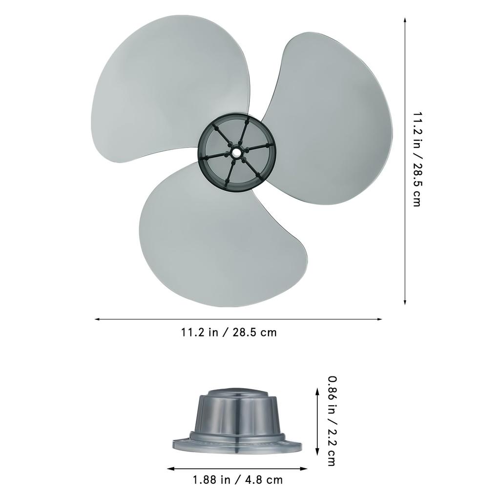 HOMSFOU Replacement Plastic Fan Blades, 12-inch, 3-blade, for Standing Fans and Table Fans, Lightweight Fan Blade Parts