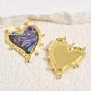 5Pcs Stainless Steel Cabochon Pendant Base Irregular DIY Charm Pendant Trays Heart Shape Blank Cabochon Base