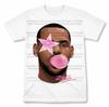 Maglietta Grafica con Gomma da Masticare di LeBron James Stile Vintage Maglietta per Fan di Basket