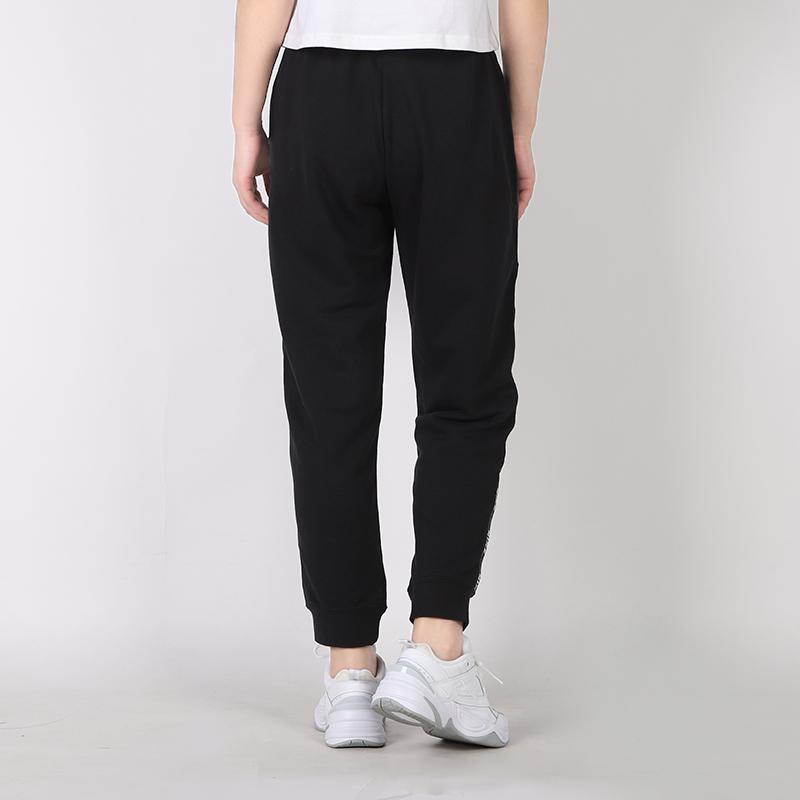 Nike Mid-Rise Side Drawstring Long Logo Knitted Sports Pants Women bottoms Black CN6879-010