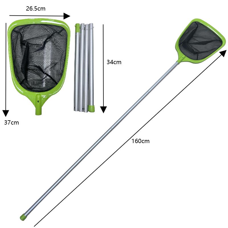 Swimming Pool Leaf Skimmer Net with Extendable Aluminum Handle Pool Cleaning Tool for Shallow Water Debris Removal Durable Mesh Net