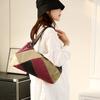 Women's Canvas Bag Color Contrast Shoulder Bag Bag Stitching