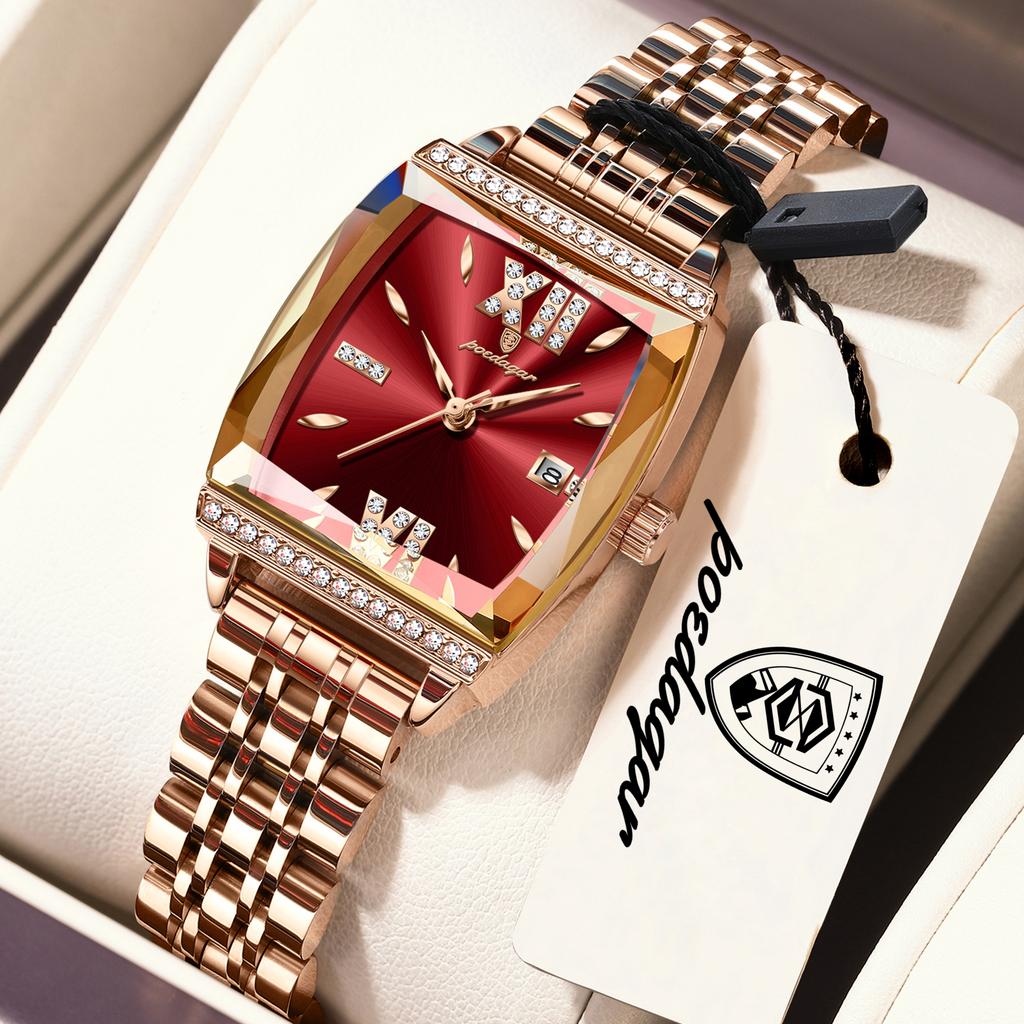 POEDAGAR Fashion Original Woman Clock Waterproof Date Elegant Ladies Watch Stainless Steel Casual Quartz Watches Reloj
