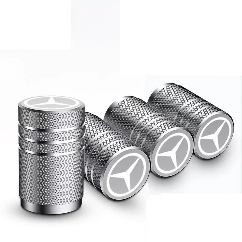 CRU1 4pcs Car Wheel Tire Valve Caps Covers Laser Wheel Tire Stem Valve Caps for Mercedes benz W203 W204 AMG CLA Interior Mouldings