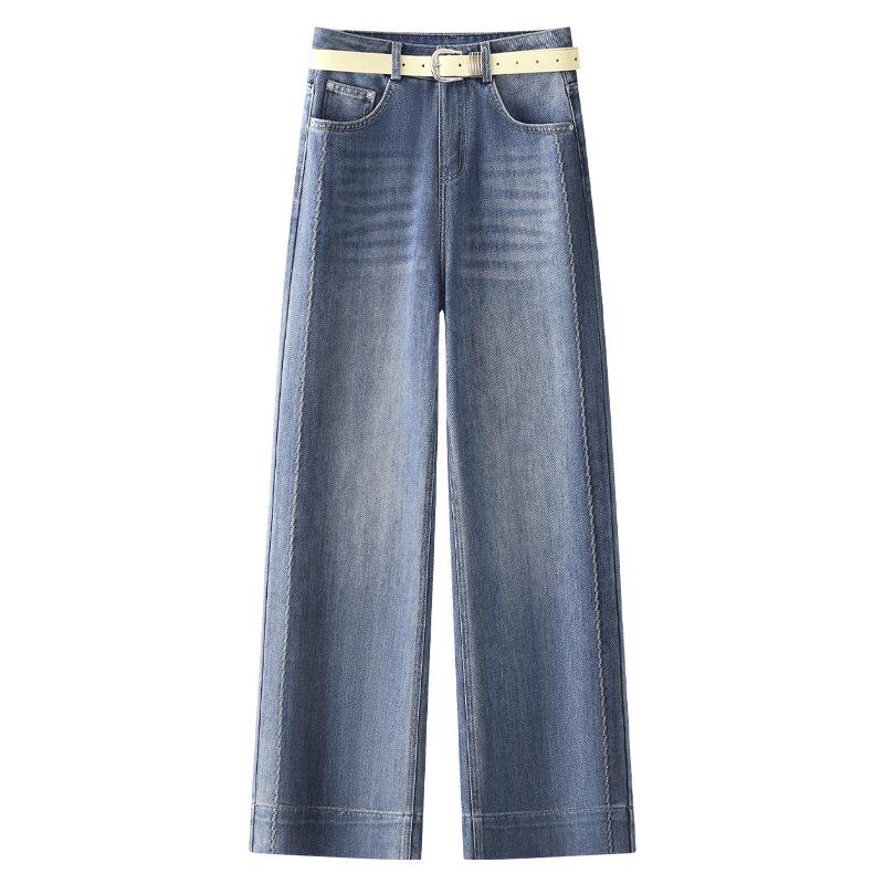 

Women s 2025 Retro High-Waist Slimming Cropped Wide-Leg Jeans 4XL темно-синий