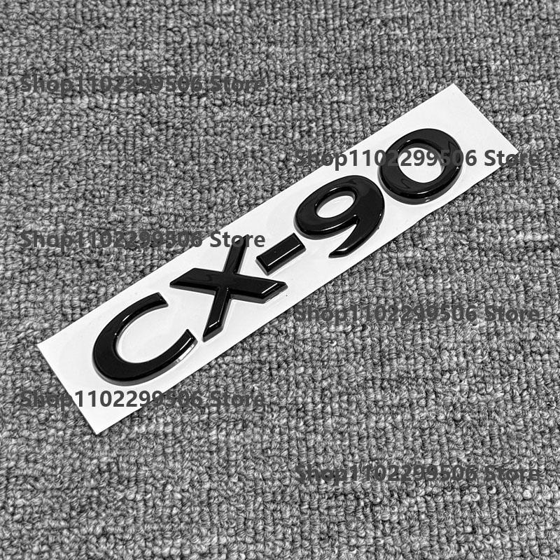 CX-90 Glossy Black ABS Car Front Grille Eemblem Rear Trunk Badge Sticker SKYACTIV G AWD For Mazda CX90 Logo Accessories