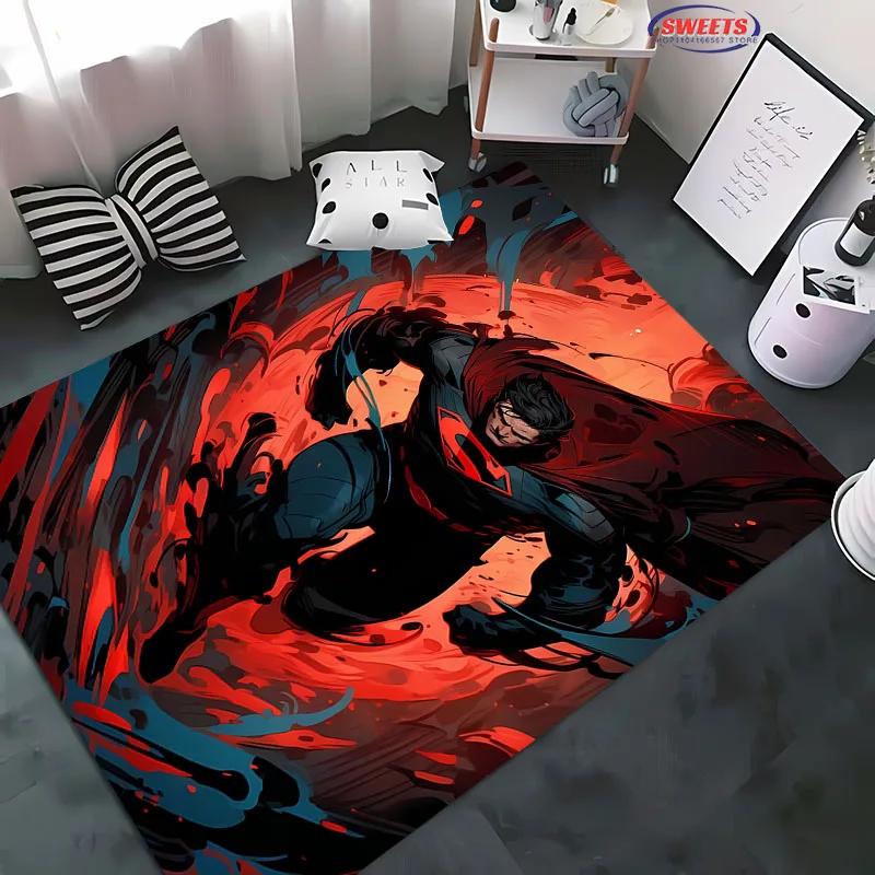 Superman Carpet, Bedroom Floor Mat, Living Room Sofa Bed Mat, Non-slip Exquisite Home Decor, Durable Machine Washable Rug