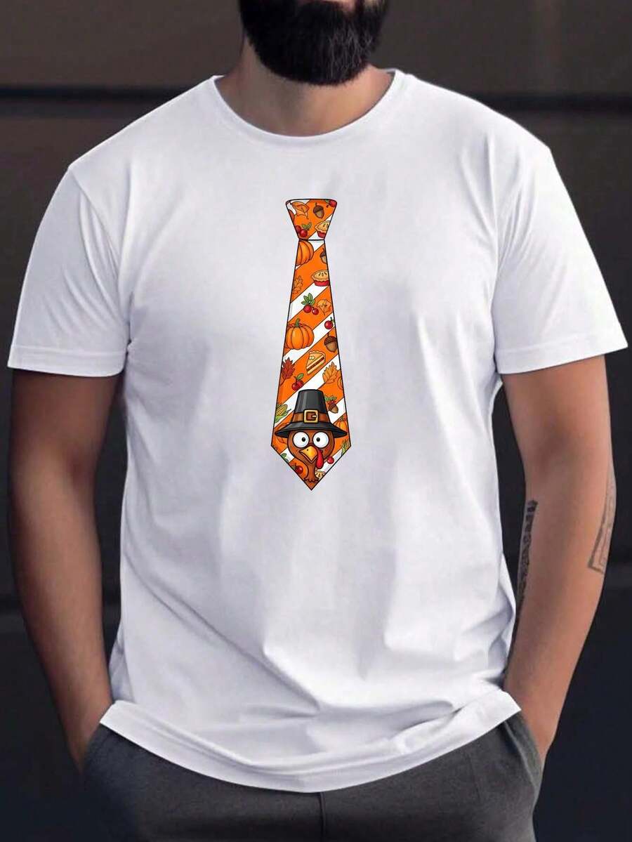 

Matching Tie Turkey Funny Thanksgiving For Unisex Family T-Shirt Unisex s Summer Short-Sleeved T-Shirt XXXL