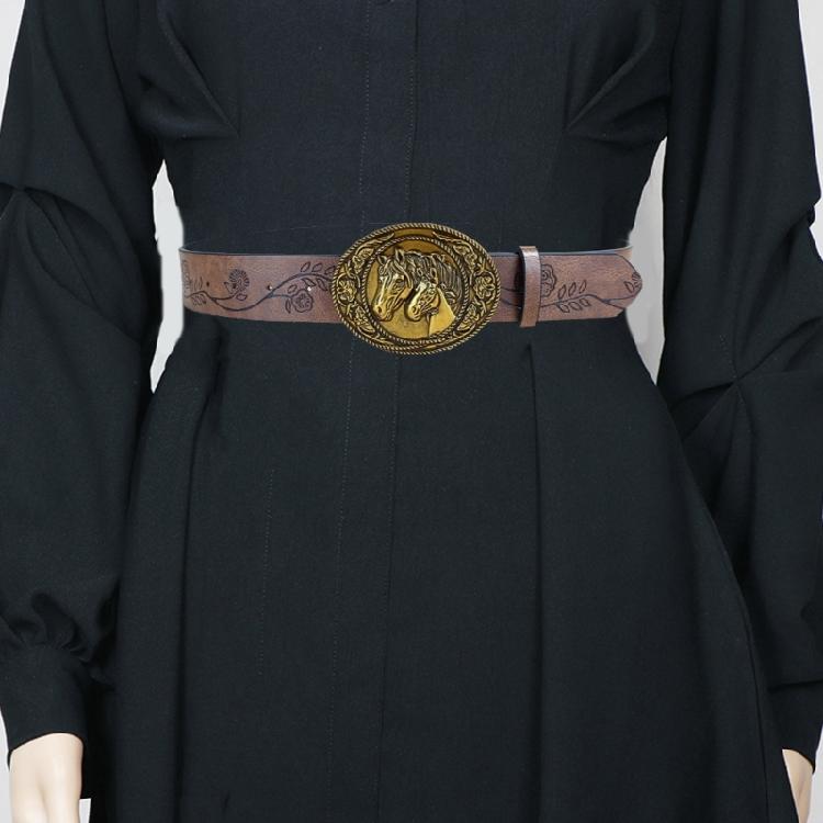 Waist Belt Chain Punk Floral Belt for Casual Costume Belt for Jeans Dress