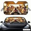Bone-tag Collar Bulldog Sun Visor Portable Car Front Windshield Sun Curtain Heat Insulation Auto Sun Protection Accessory