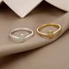 Vintage Opal Rings For Women Man Stainless Steel Sun Rings Moonstone Ring Accessories Jewelry Gift Best Friend Mom Bijoux Size 7