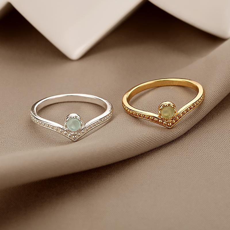 Vintage Opal Rings For Women Man Stainless Steel Sun Rings Moonstone Ring Accessories Jewelry Gift Best Friend Mom Bijoux Size 7