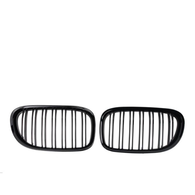 

2 Line Double Line Racing Grill Car Front Kidney Grille Grills Glossy Black For BMW F01 F02 F03 F04 740i 750i 7 Series 2009-2015 D-Glossy Black