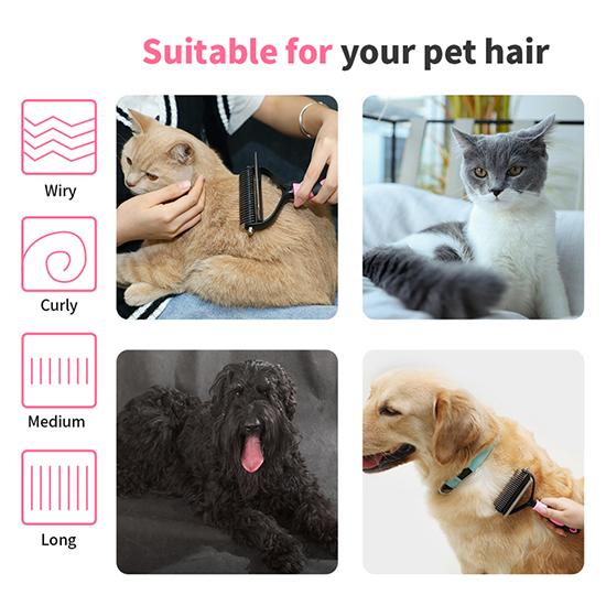 Pet Grooming Cleaning Tool 2 In 1 Pet Shedding Tool Combining Open Knot Hair Removal Hair Comb Hair Removal Comb For Cats Dogs