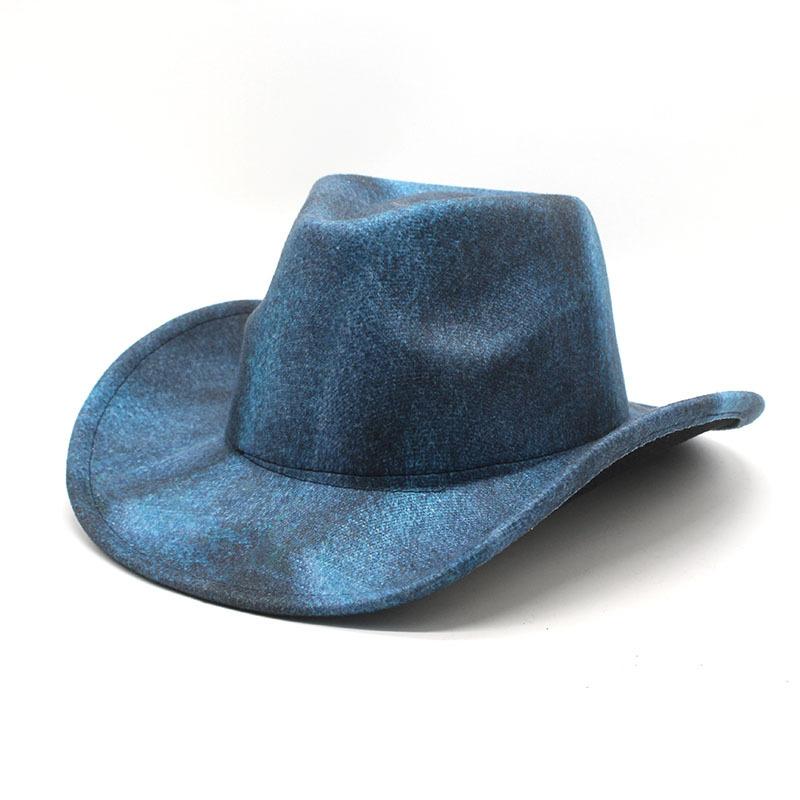 Western Cowboy Top Hat, Crimped Jazz Hat, Men'S And Women'S Cowboy Hat