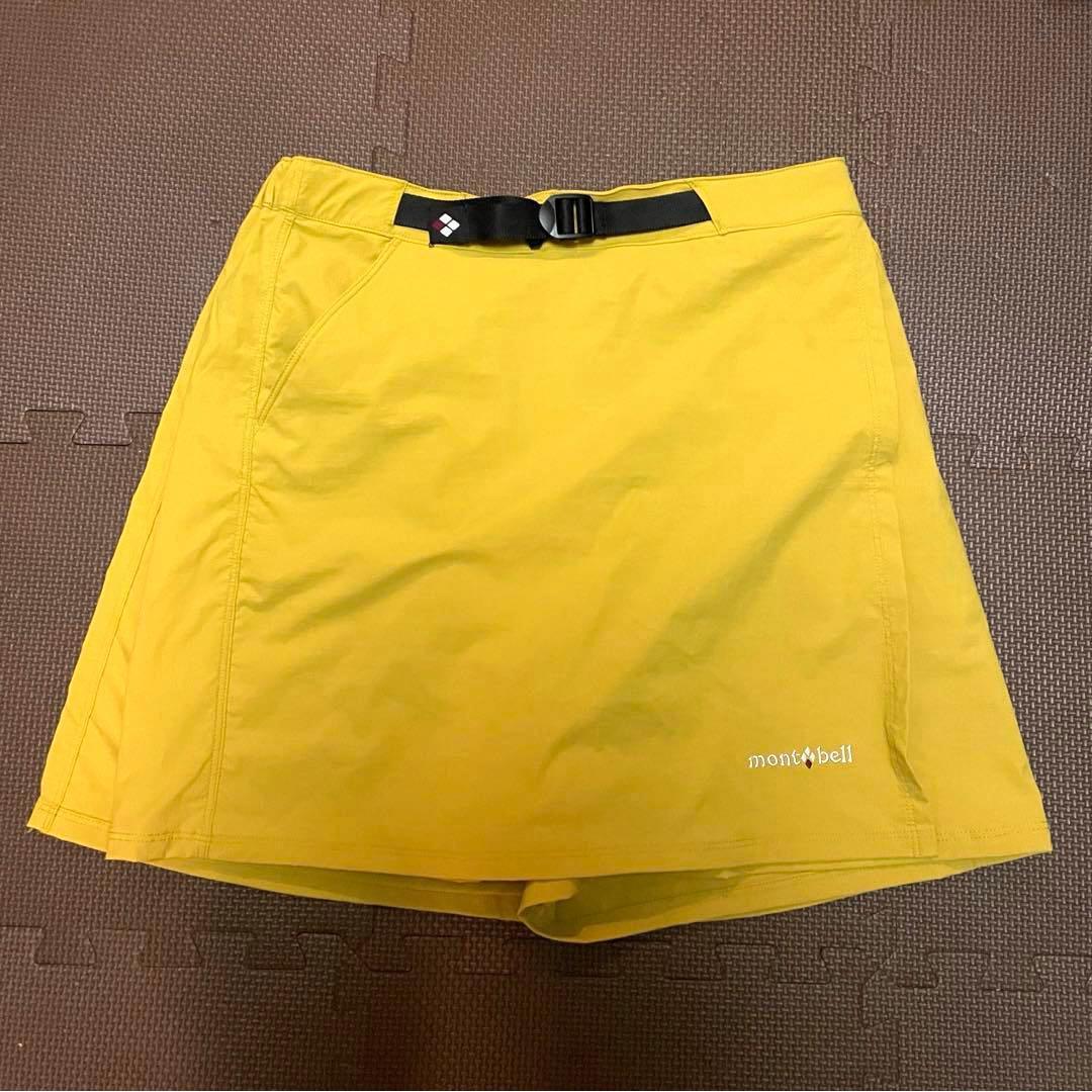 Used mont-bell wrap skirt yellow culottes trekking cap