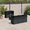 Vidaxl 6-Cz. Set di Mobili da Giardino con Cuscini, Polyrattan Nero