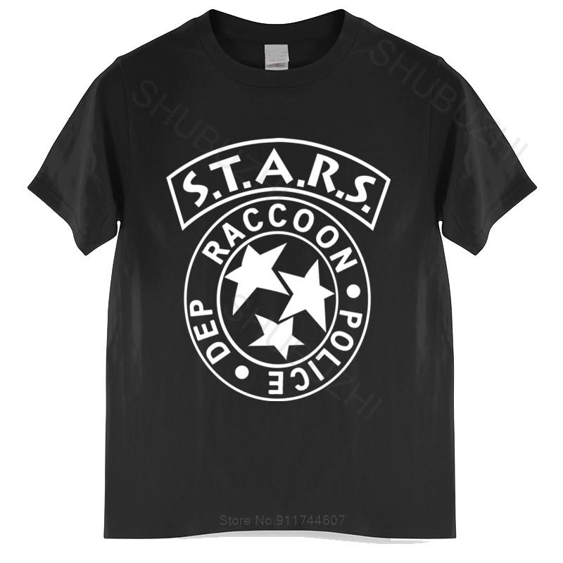 Cotton Tshirt Men Crew Neck Tops S.T.A.R.S. Classic  Cotton Residented Evil Zombie summer teeshirt plus size