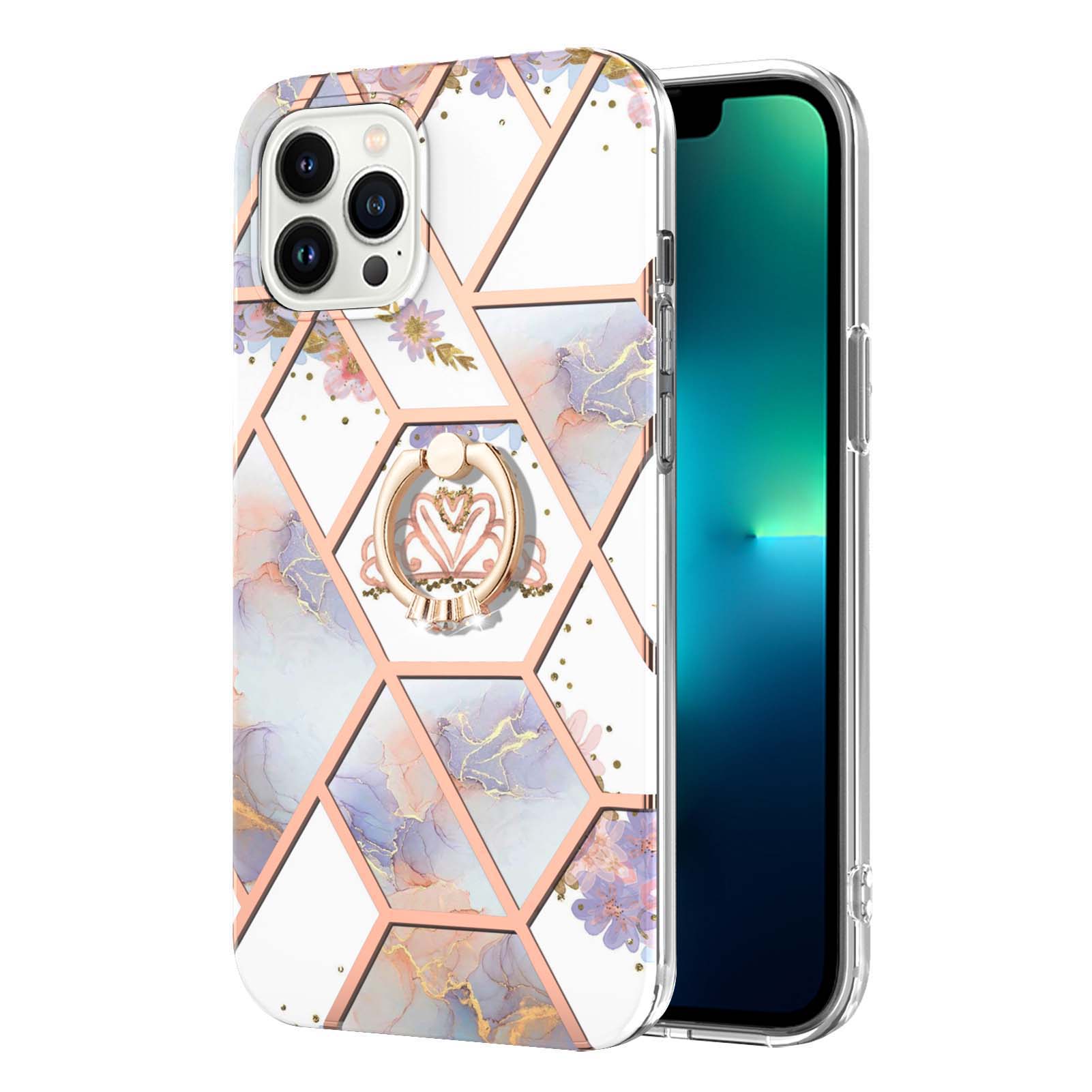 

Кольцо-скоба Golden Border Grid Marble Flower IMD Ультратонкий чехол для телефона iPhone 12 12ProMax 11ProMax XSMax XR XS iPhone 7 8 SE iPhone 13 14 15 iPhone SE (2020)/(2022) белый