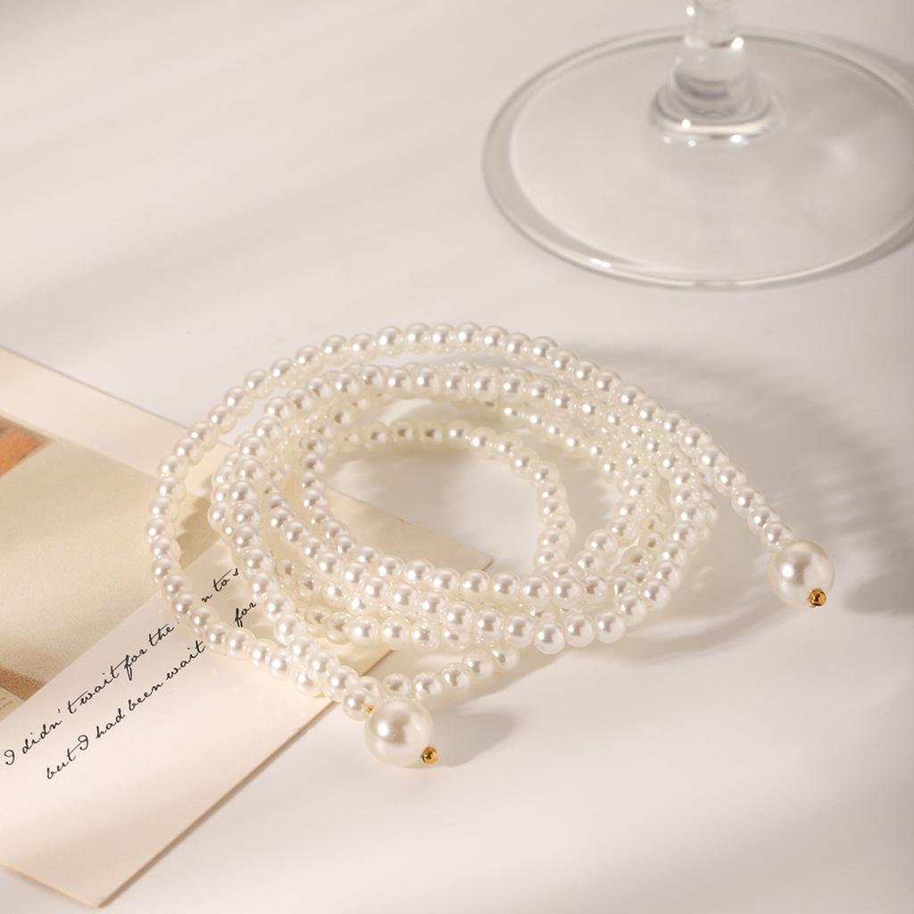 French Retro Pearl Necklace for Women, Light Luxury Elegant Multi-layered Stacked Sweater Chain