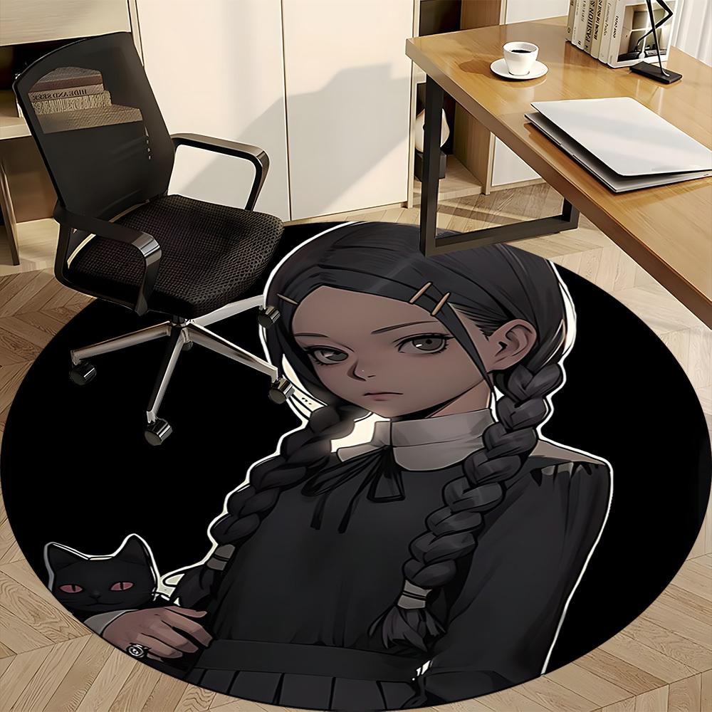 1pc Wednesday Addams Office Round Area Rug, Under Office Chairs Bedroom Living Room Home Decor A1022408
