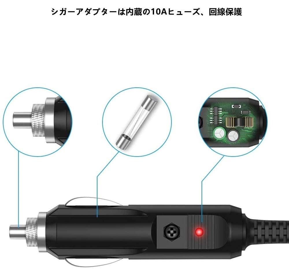 YFFSFDC 12V Car Cigarette Lighter Extension Lighter Plug Power Socket To DC Jack Male Lighter Socket with LED Indicator Light Cable, Converter,