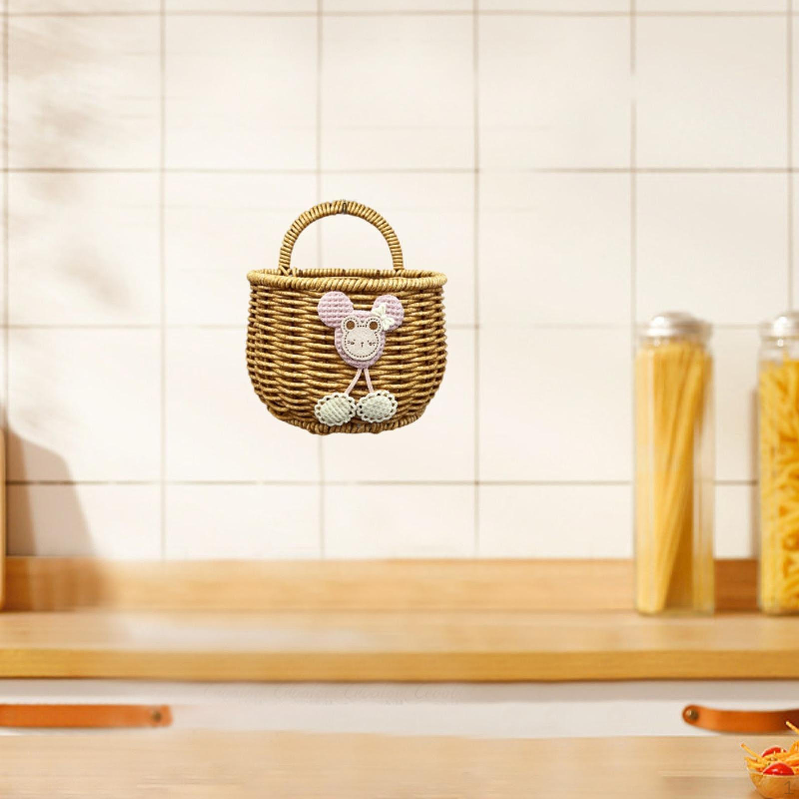 

Подвесная корзина для хранения, органайзер из искусственного ротанга, игрушки, закуски, ключи Semicircle S Bear