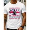 British Rmy T-Shirt for Men - 100% Insignia & Union Jack Print with British Slogan, Casual Short Sleeve Round Neck Tee, Durable -Season Fit for