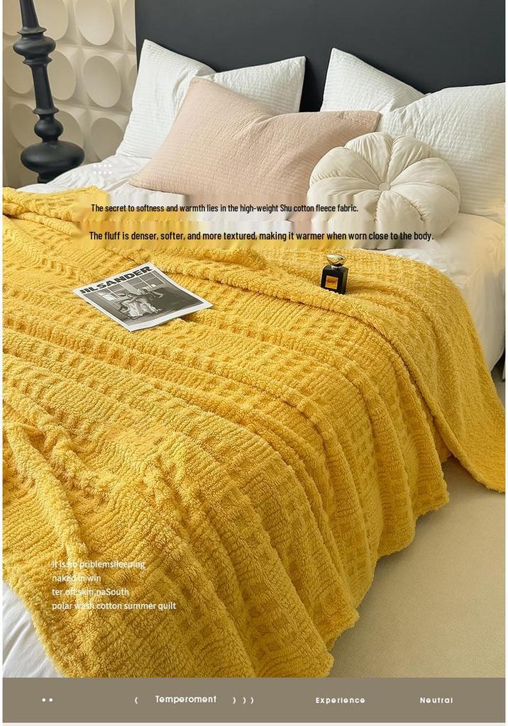 Three-Dimensional Jacquard Velvet Blanket - Tawny Flannel Sofa Cover