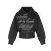 Herren Kurzes Cropped Kapuzen-Sweatshirt mit Reißverschluss Vintage Streetwear Baumwolle Oversized Pullover