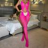 Transparent Open-Crotch Camisole Sexy Lingerie European and American Style Sexy Women's Uniform Hollow Out Stockings Tight Mesh Bodysuit