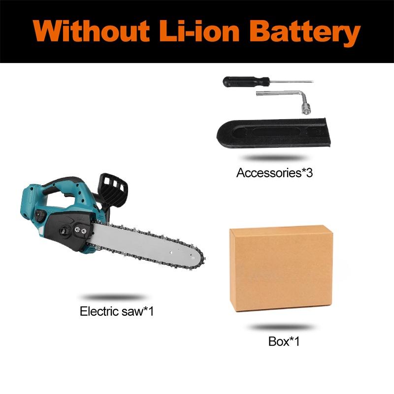 

4000 Вт 12-дюймовая бесщеточная электрическая цепная пила Автоматическая смазка Садовый деревообрабатывающий инструмент Резак для дерева для аккумулятора 18 В Only machine