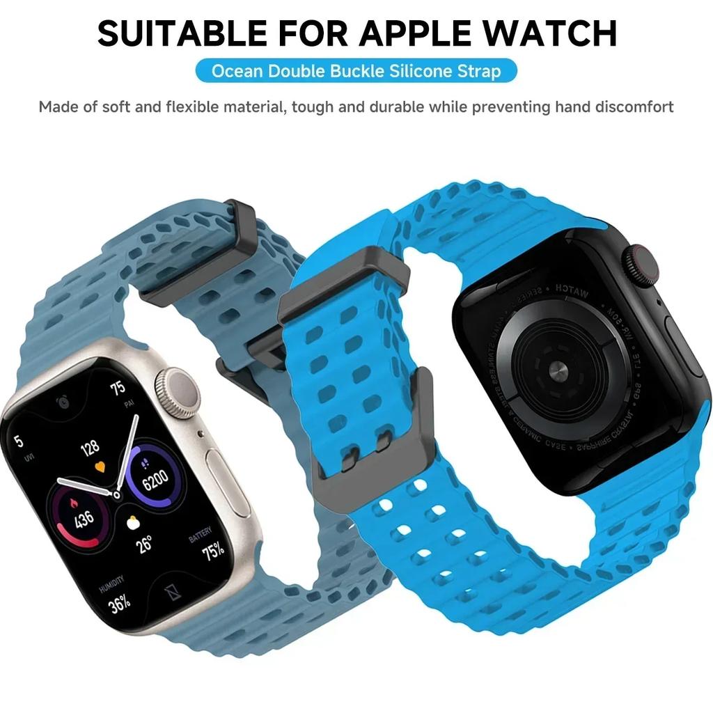 Cinturino in Silicone per Apple Watch Ultra 2 49mm 46 45 44 42mm 38mm 41mm 40mm Cinturino Sportivo per IWatch Serie 9 8 7 6 SE 5 4 3 2 Correa