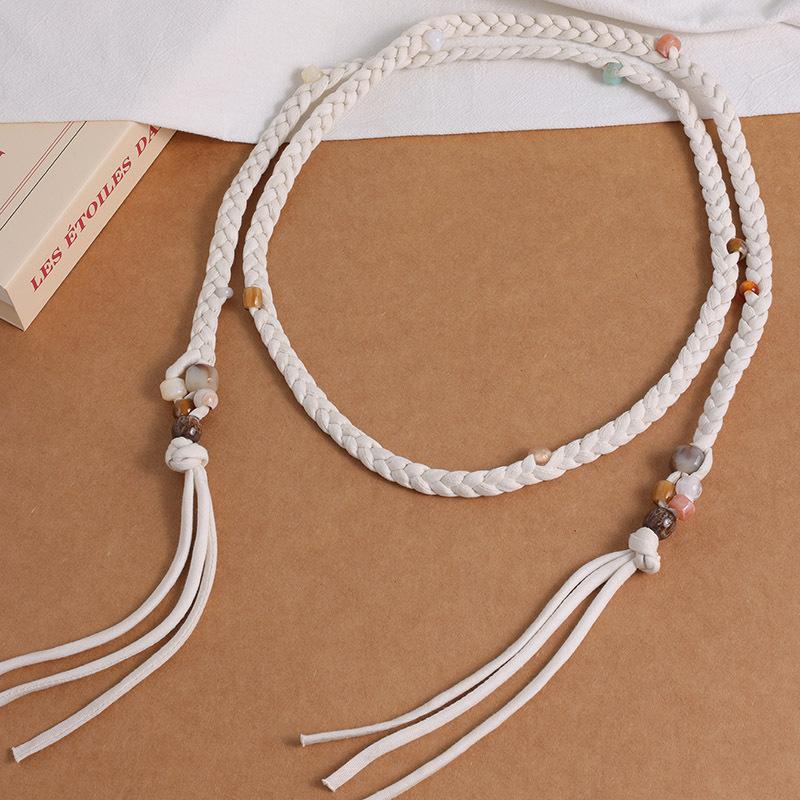 

Bohemian Belt Ethnic Style Belt Woven Bead Cotton Waist Rope Soft Texture Vacation Style Women s Waist Rope