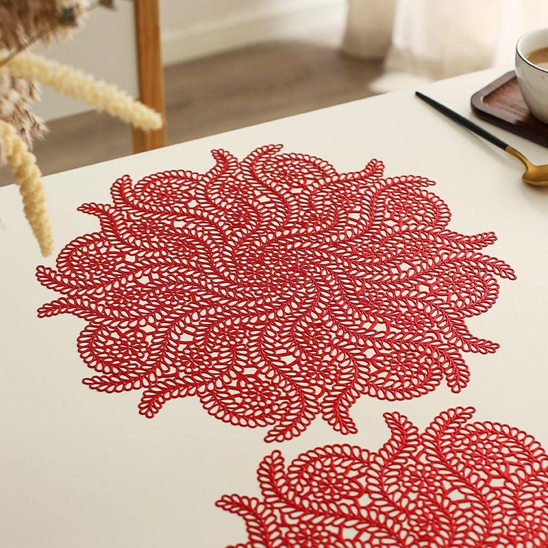 2 Pcs Water Grass Dining Mat Light Luxury Insulation Mat Simple and Modern No Wash Dining Table Heat-resistant and Anti Slip Mat