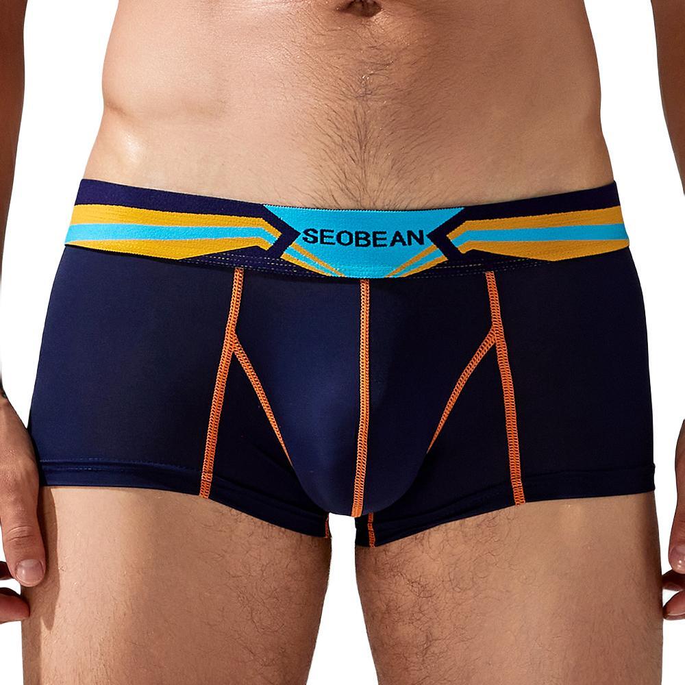 Men's Low Rise Ice Silk Boxer Briefs Quick Dry Athletic Underwear Breathable Sport Trunks for Men