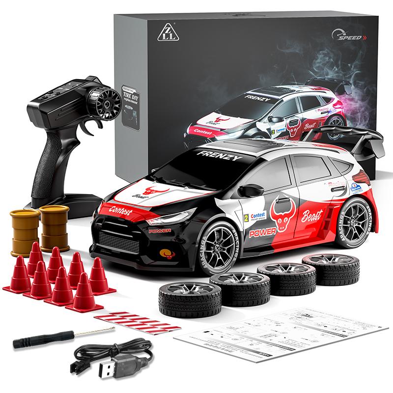 

1:24 4WD High-Speed RC Drift Car LED Lights 2.4G Remote Control Replaceable Tires Ready to Run RC Model Car Toy Gift for Kids
