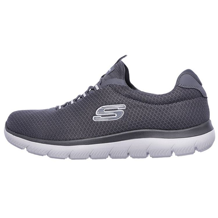 Skechers Summits Ткань EVA Удобные Модные Универсальные Амортизирующие Износостойкие Низкие Повседневные Кроссовки Мужские Угольно-Серые 52811-CHAR 41.5