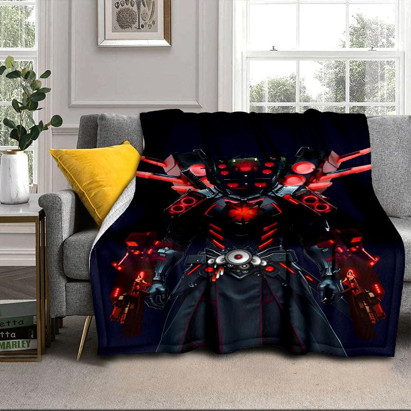 Robot Invasion Alert Blanket Flannel Blanket for Bed, Sofa, Camping, Hiking, Picnic Essentials, Gift for Family Fan Gifts